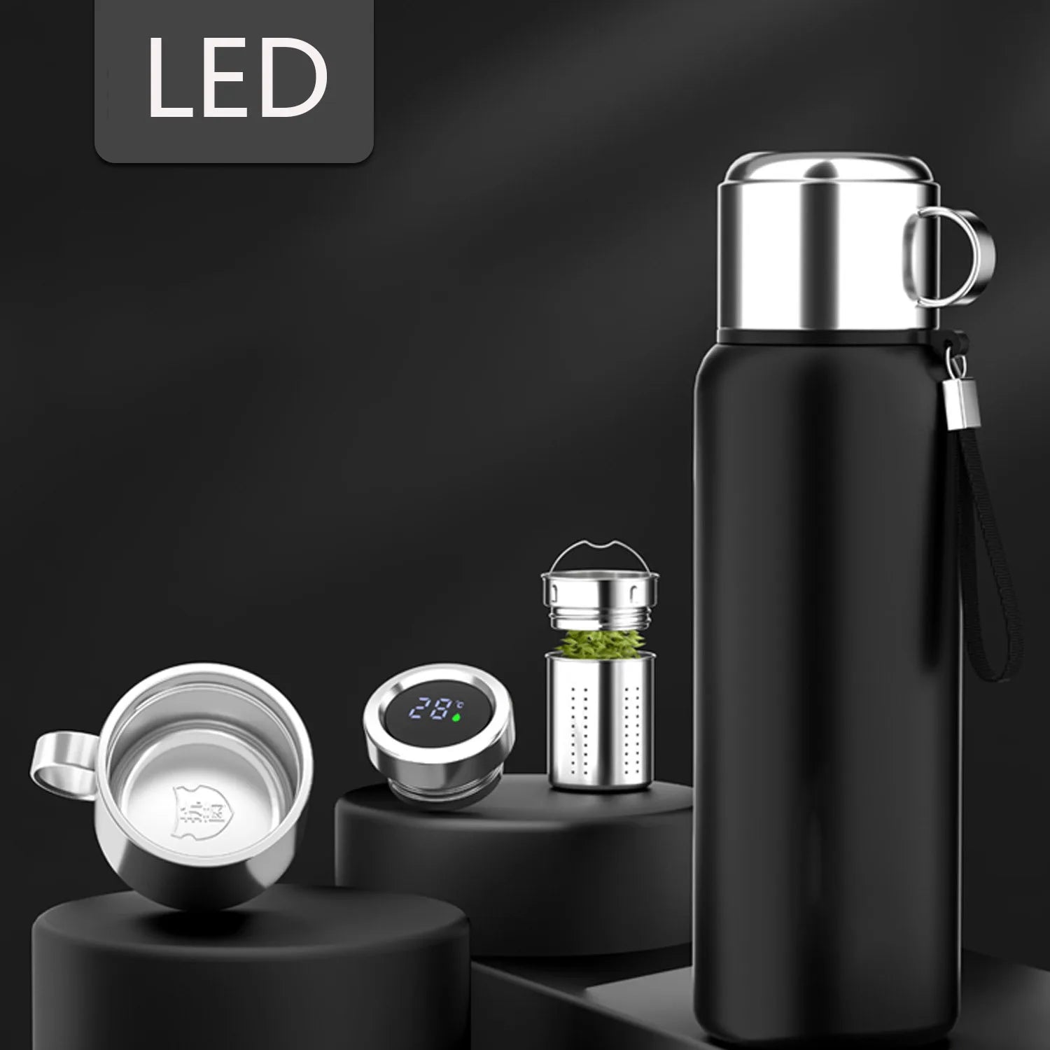 SmartTemp Thermos Bottle – 1200ML Hot & Cold Smart Flask
