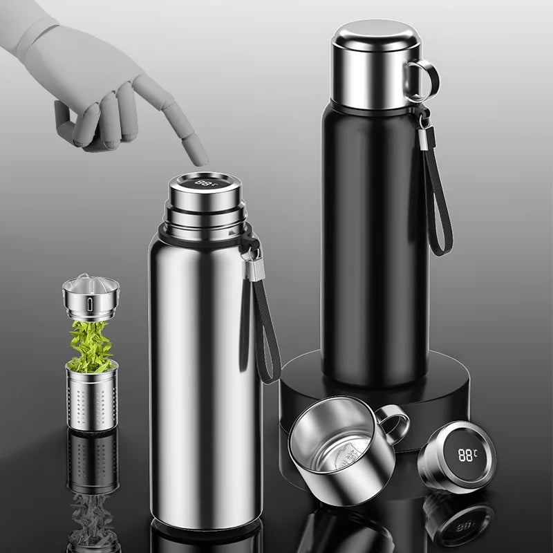 SmartTemp Thermos Bottle – 1200ML Hot & Cold Smart Flask