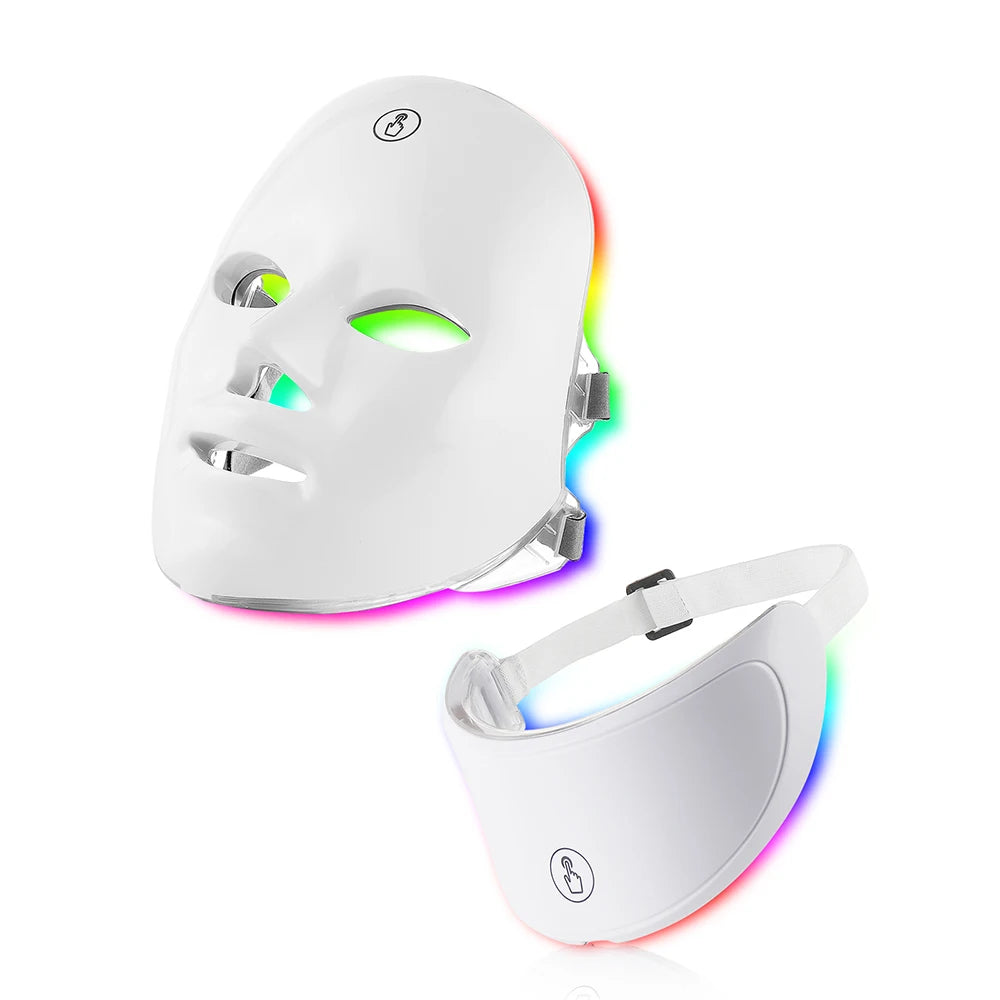 7-Color LED Facial Mask with Neck Red Light Therapy