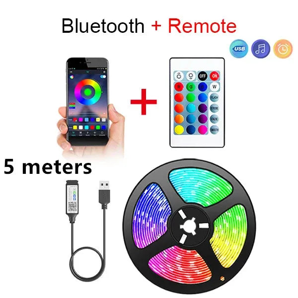 Smart Bluetooth LED Strip Lights – APP Remote & Flexible Ribbon