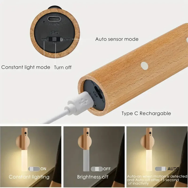 Smart Motion Sensor Night Light – Rechargeable LED & Magnetic