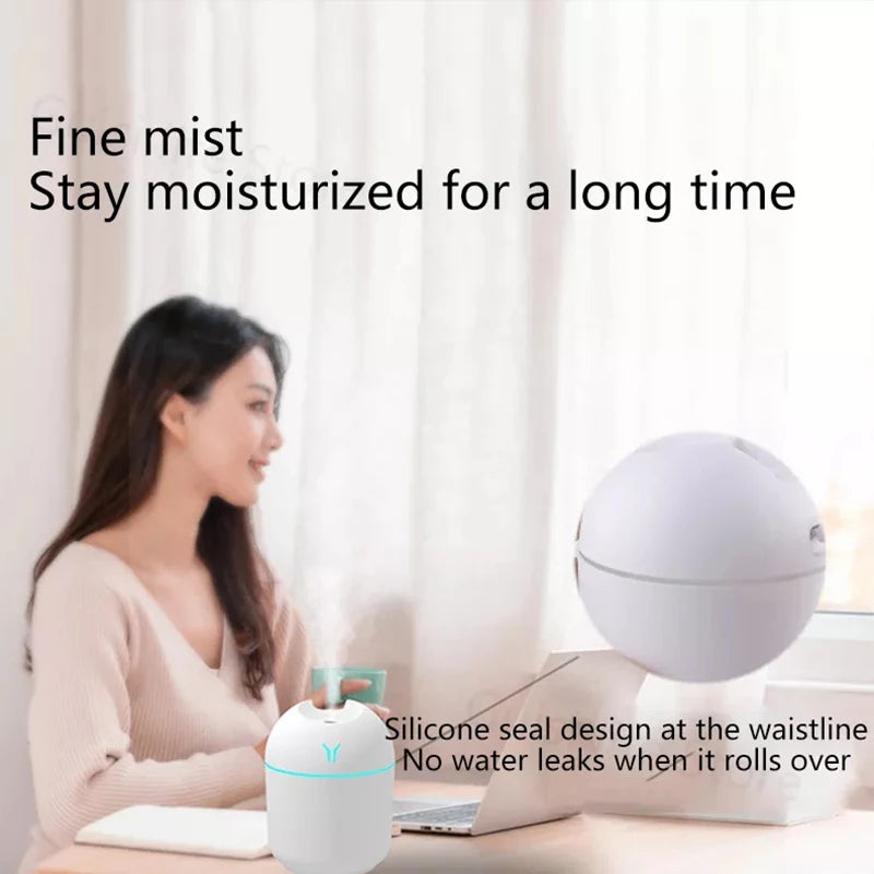 250ML Mini USB Aroma Diffuser – Essential Oil & LED Night Lamp