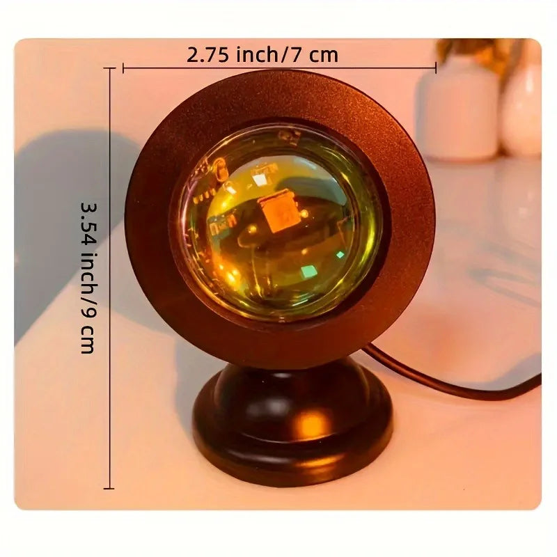 AuraGlow Sunset Lamp – 16-Color LED Ambient Light