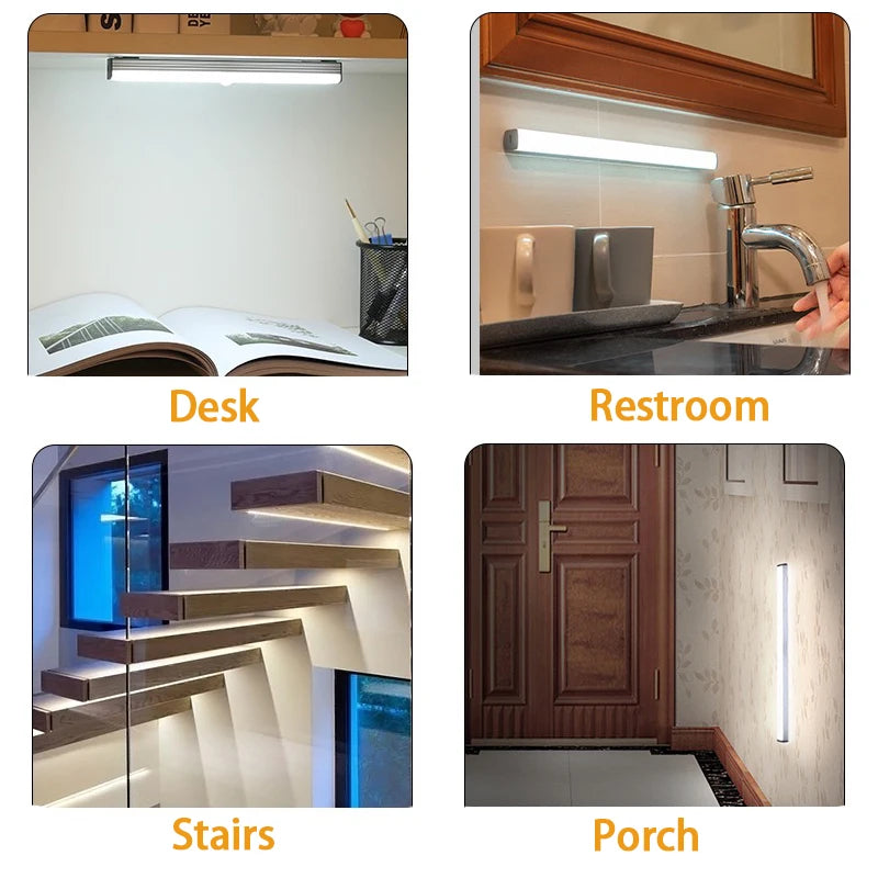 Wireless LED Motion Sensor Light – Type-C Rechargeable Night Lamp