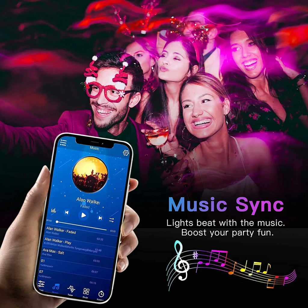 Smart Bluetooth LED Strip Lights – APP Remote & Flexible Ribbon