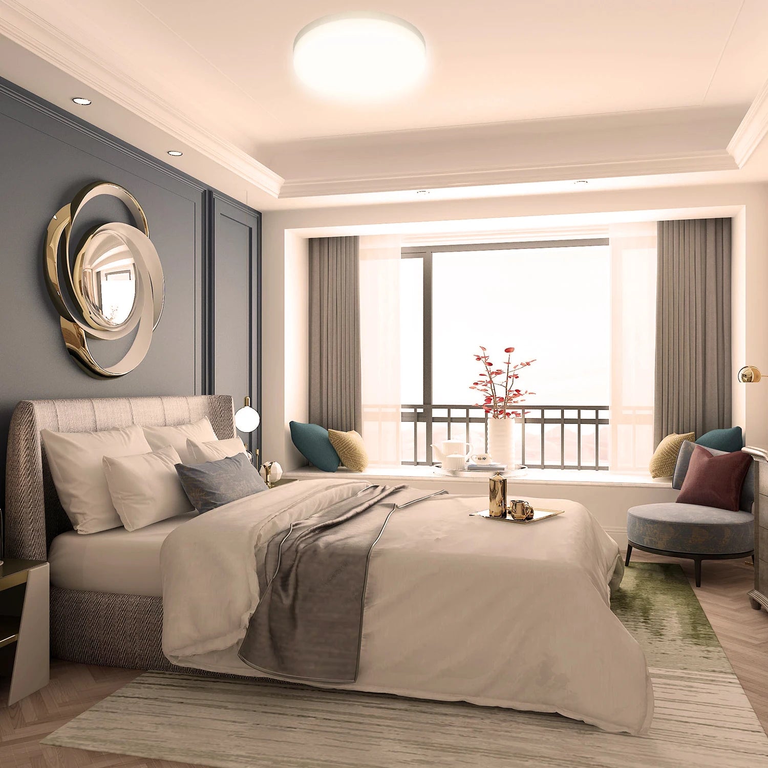 Modern Round LED Ceiling Light – Home & Bedroom Décor
