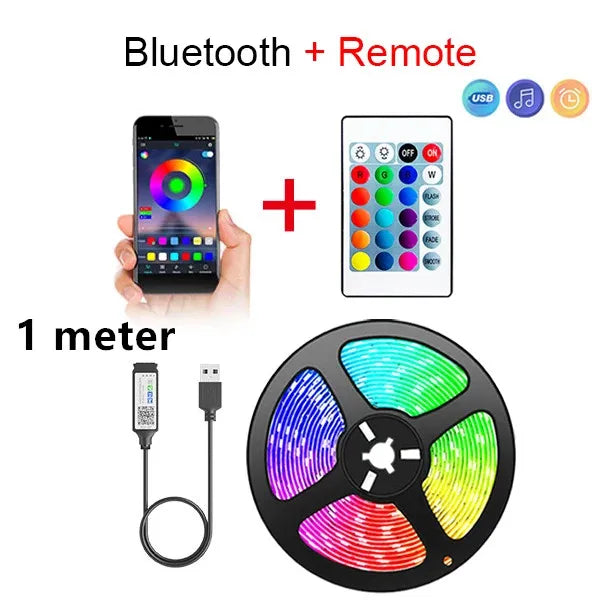 Smart Bluetooth LED Strip Lights – APP Remote & Flexible Ribbon