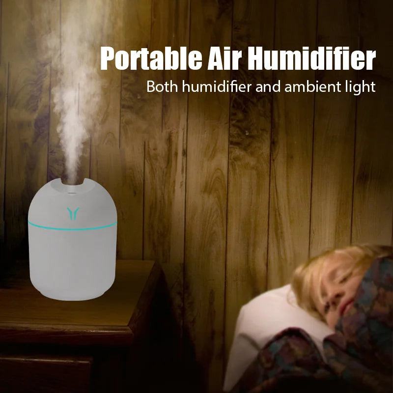 250ML Mini USB Aroma Diffuser – Essential Oil & LED Night Lamp